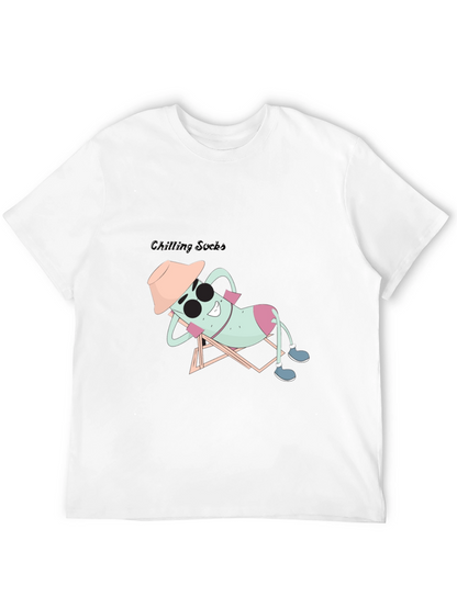 Chilling Socks Graphic Tee - Black Cotton Comfort