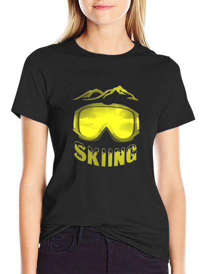Skiing Graphic Tee - Mountain Goggles Design
