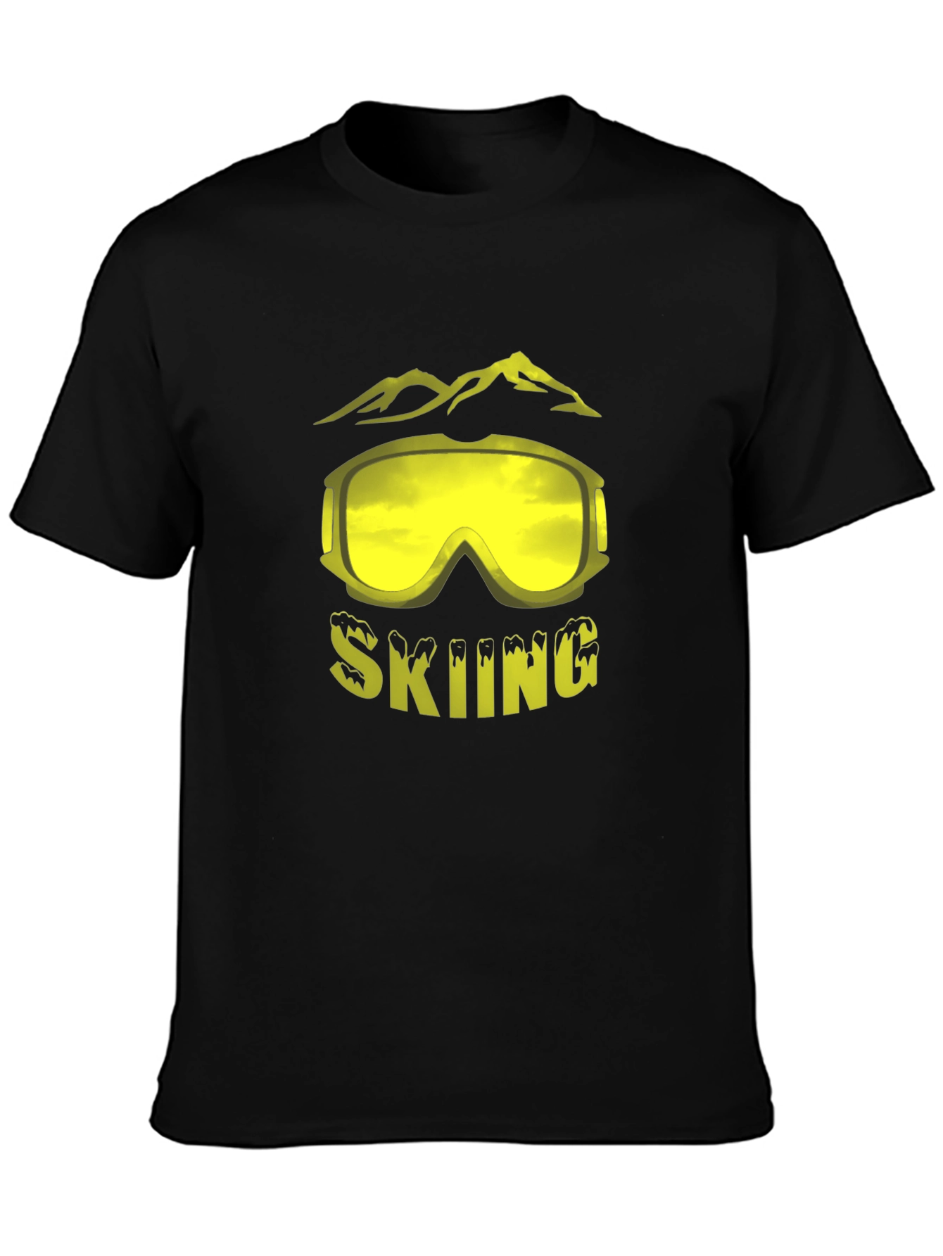 Skiing Graphic Tee - Mountain Goggles Design