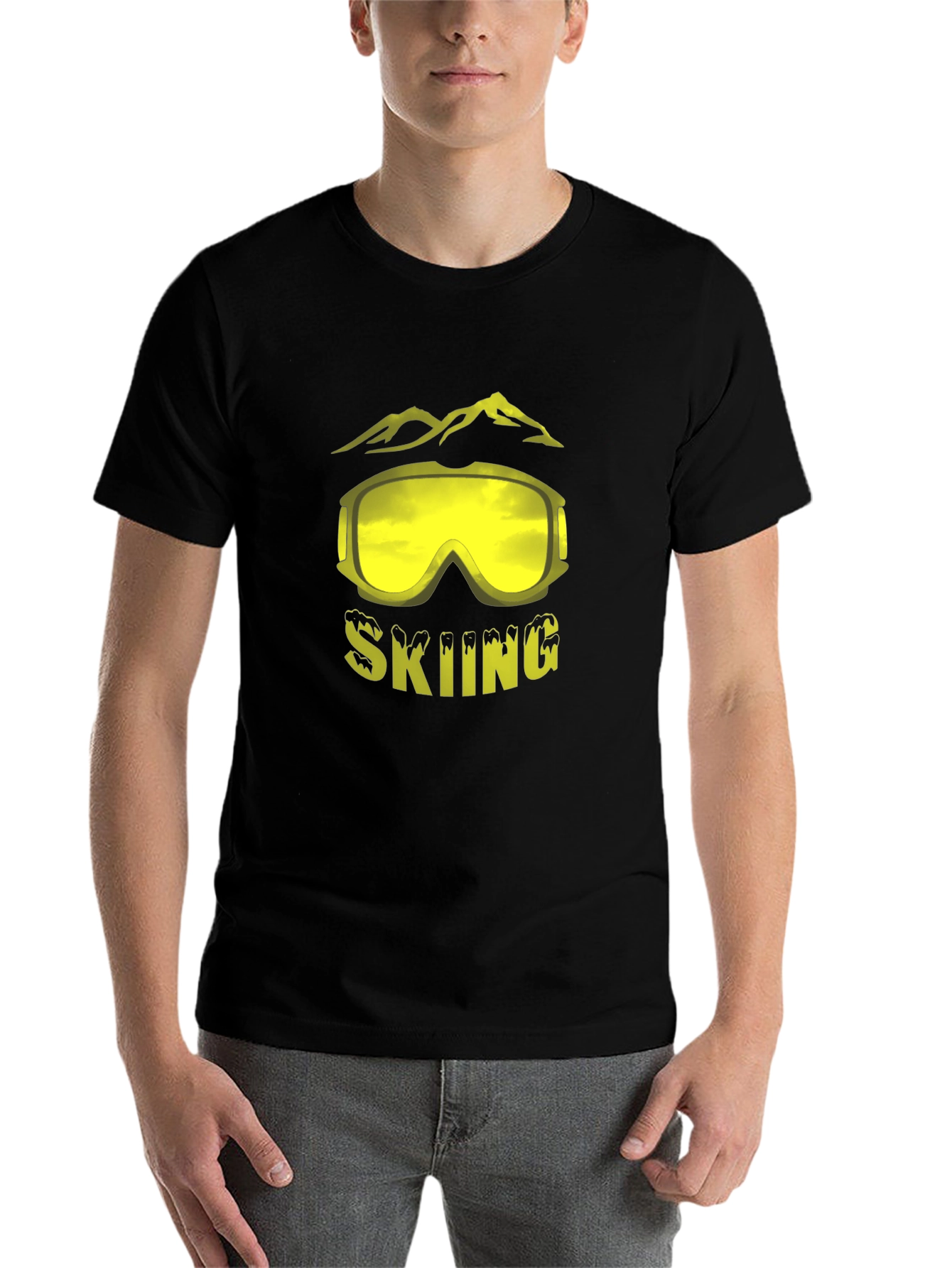 Skiing Graphic Tee - Mountain Goggles Design