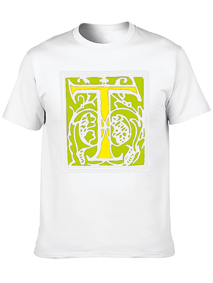 Initial T Graphic Tee - Black Cotton Blend