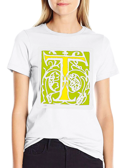 Initial T Graphic Tee - Black Cotton Blend