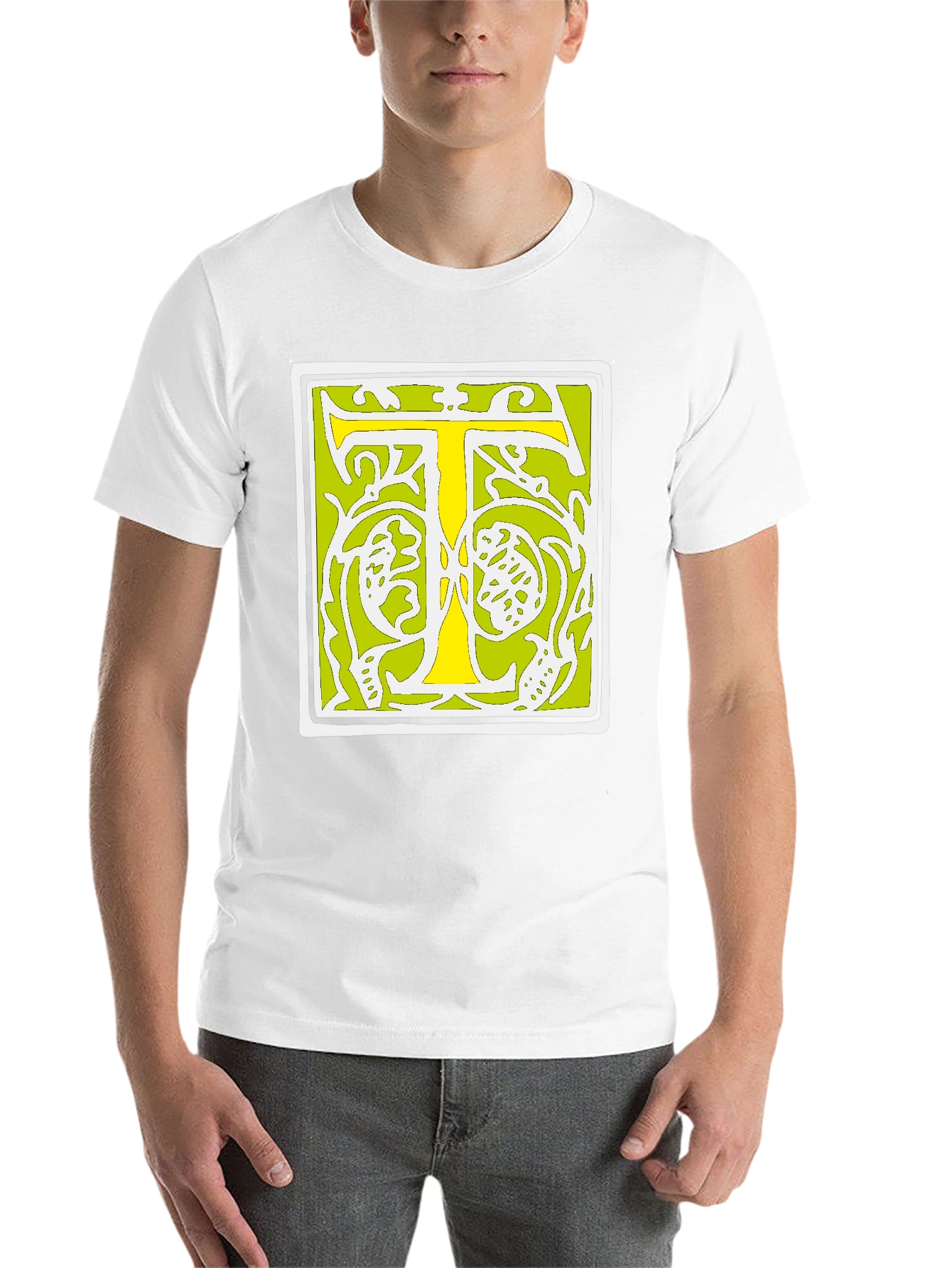 Initial T Graphic Tee - Black Cotton Blend
