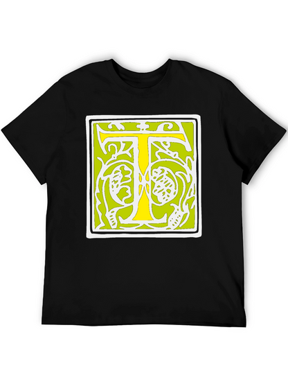 Initial T Graphic Tee - Black Cotton Blend