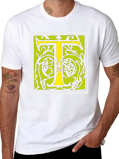 Initial T Graphic Tee - Black Cotton Blend