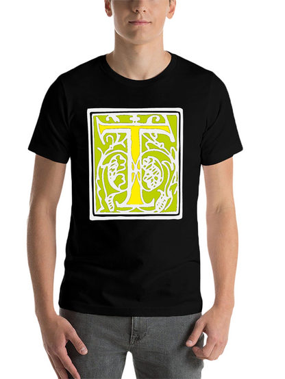 Initial T Graphic Tee - Black Cotton Blend