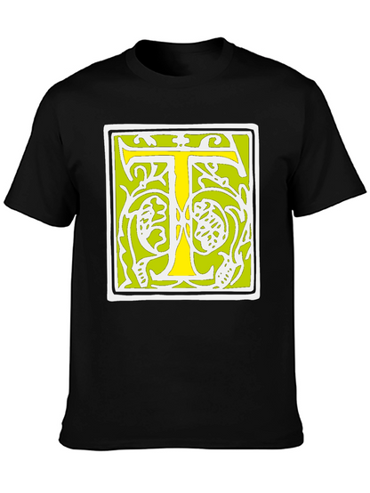 Initial T Graphic Tee - Black Cotton Blend