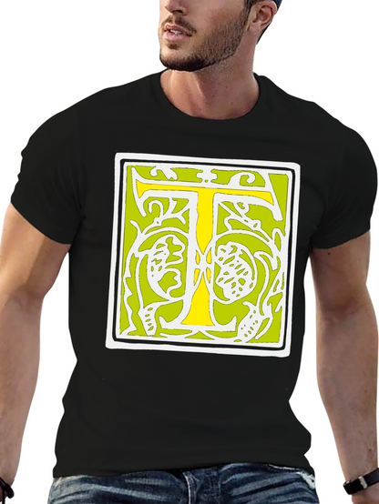 Initial T Graphic Tee - Black Cotton Blend