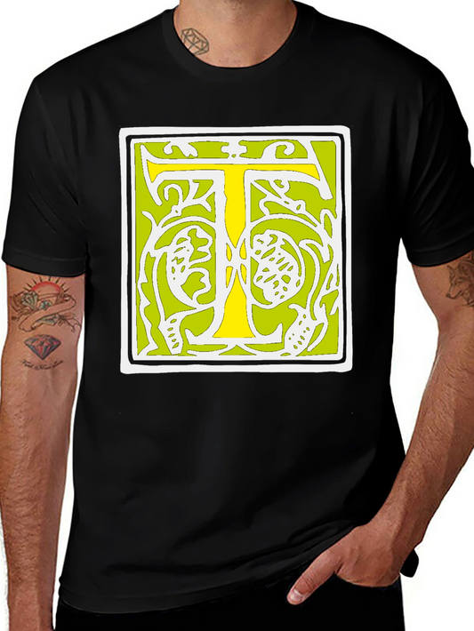 Initial T Graphic Tee - Black Cotton Blend