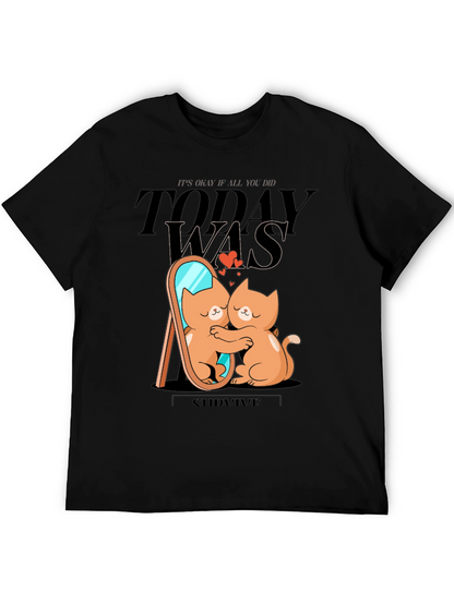 Cute Cat T-Shirt - Self Love Survive Tee