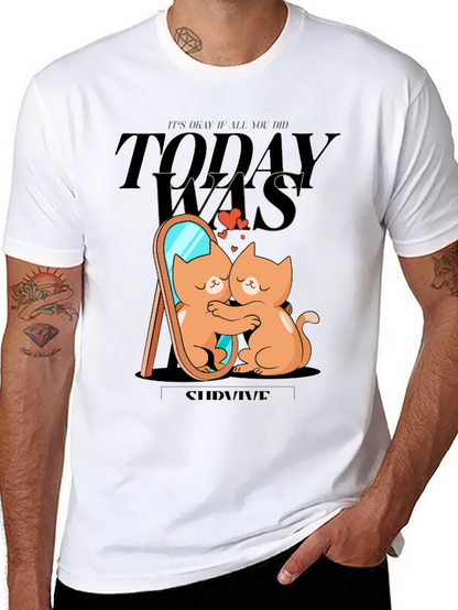 Cute Cat T-Shirt - Self Love Survive Tee