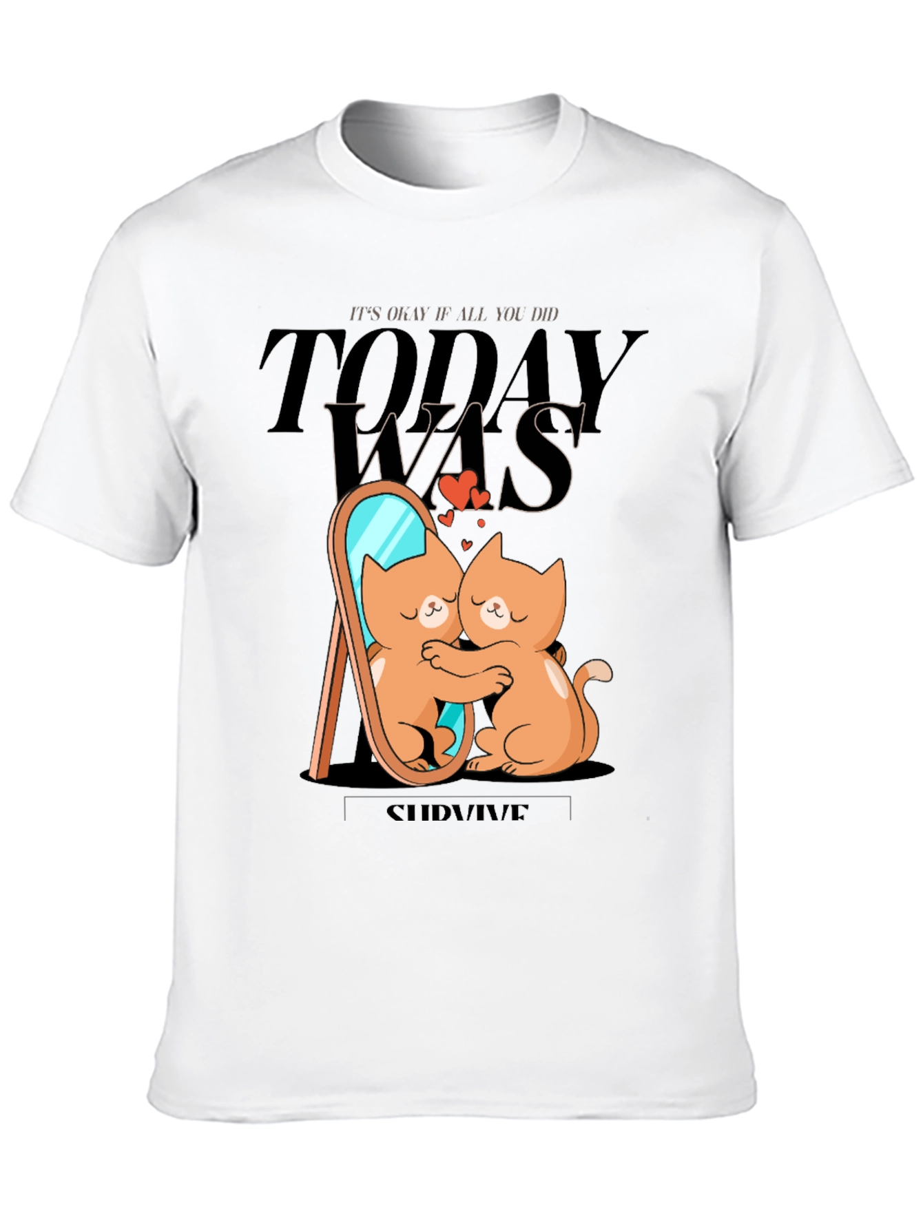 Cute Cat T-Shirt - Self Love Survive Tee