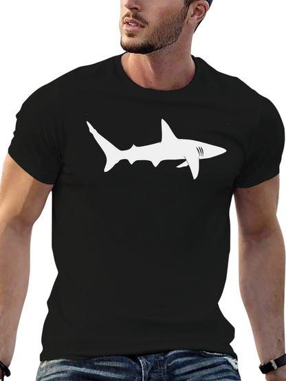 Shark Graphic Black T-Shirt - Mens Casual Style