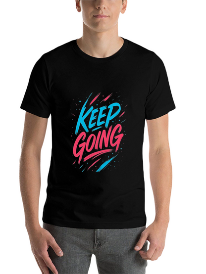 Keep Going Graphic Tee - Motivational Black T-Shirt