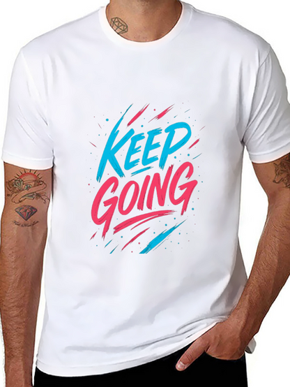 Keep Going Graphic Tee - Motivational Black T-Shirt