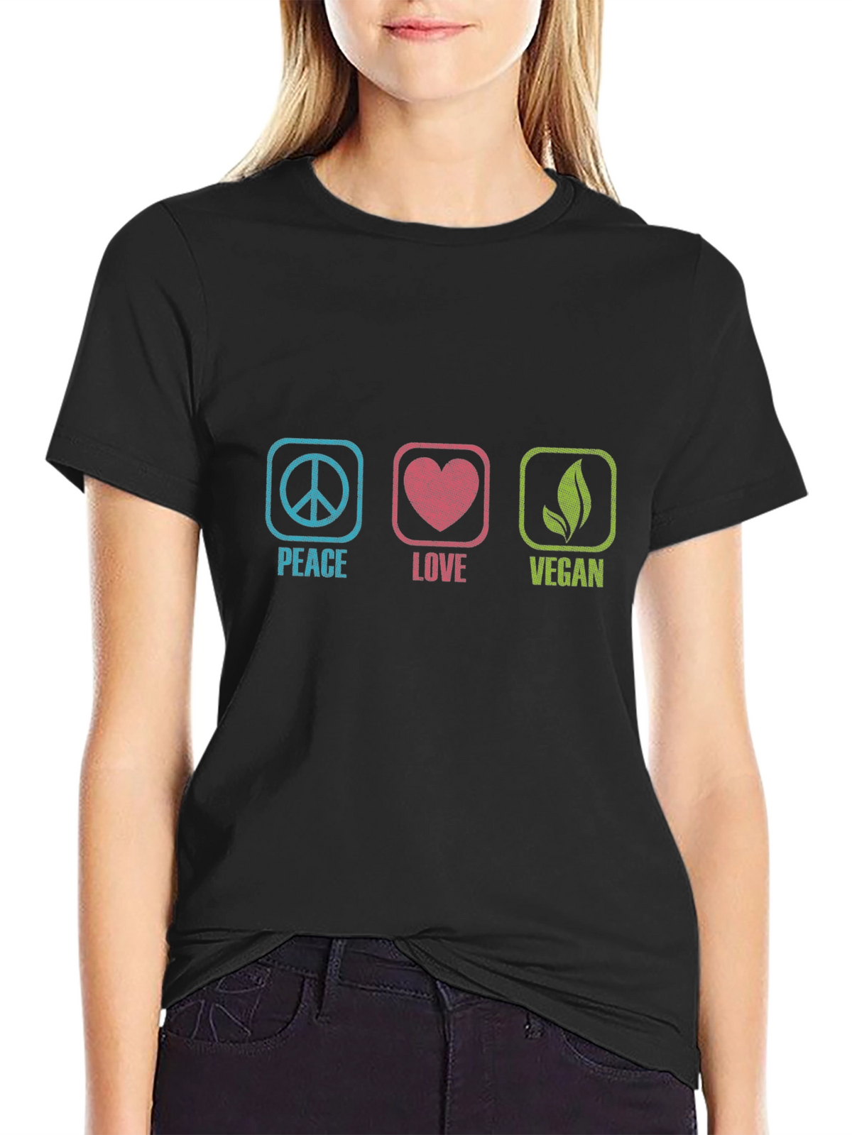 Peace Love Vegan Graphic T-Shirt - Unisex