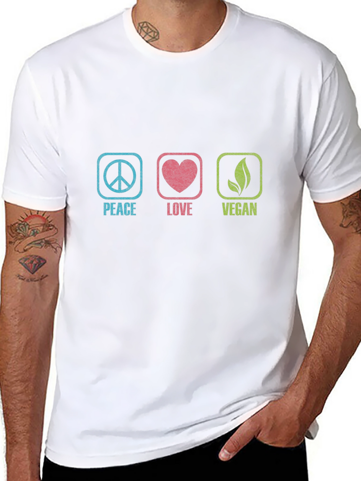 Peace Love Vegan Graphic T-Shirt - Unisex
