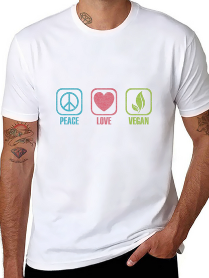 Peace Love Vegan Graphic T-Shirt - Unisex