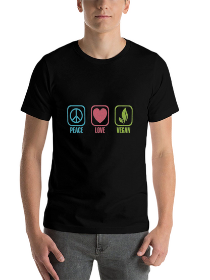 Peace Love Vegan Graphic T-Shirt - Unisex
