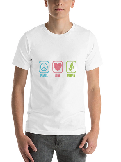 Peace Love Vegan Graphic T-Shirt - Unisex