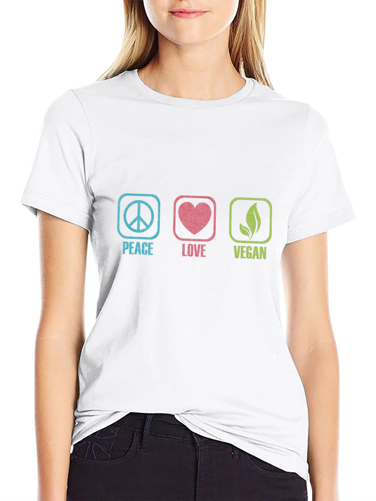 Peace Love Vegan Graphic T-Shirt - Unisex