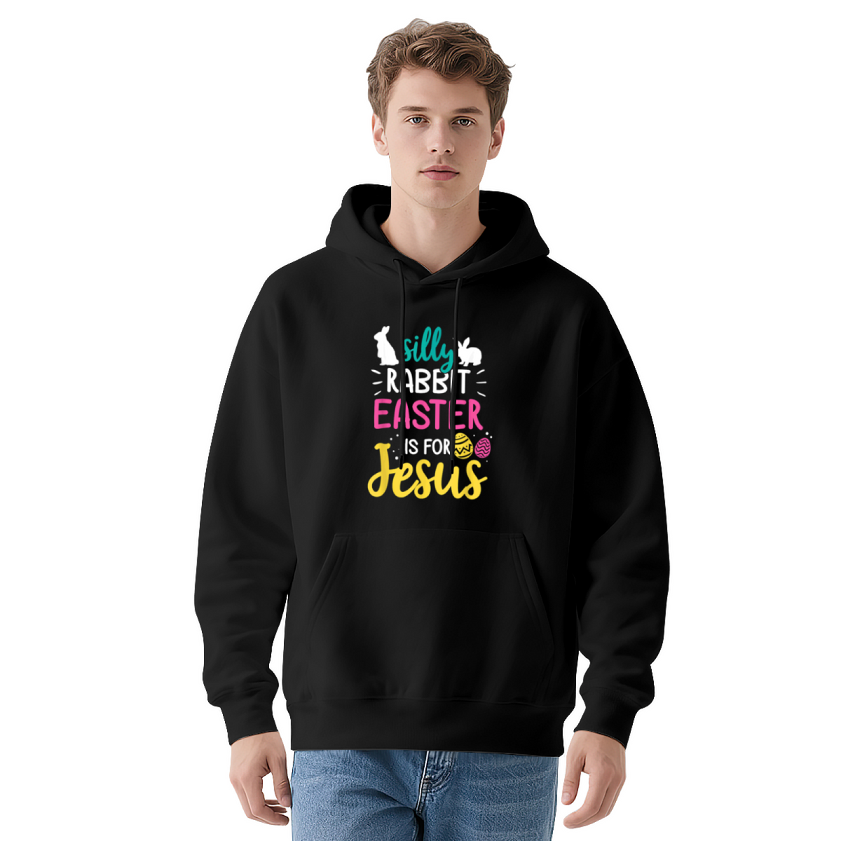 Silly Rabbit Easter Is For Jesus Red Hoodie, Unisex Religious Easter Comfort Top