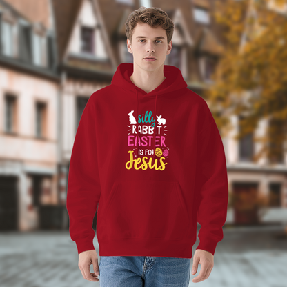 Silly Rabbit Easter Is For Jesus Red Hoodie, Unisex Religious Easter Comfort Top