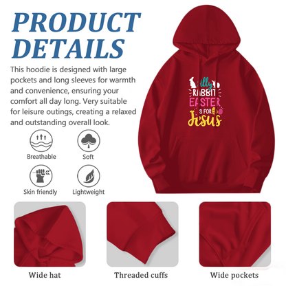 Silly Rabbit Easter Is For Jesus Red Hoodie, Unisex Religious Easter Comfort Top