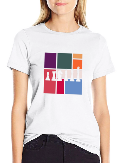 Chess Piece Block Graphic T-Shirt