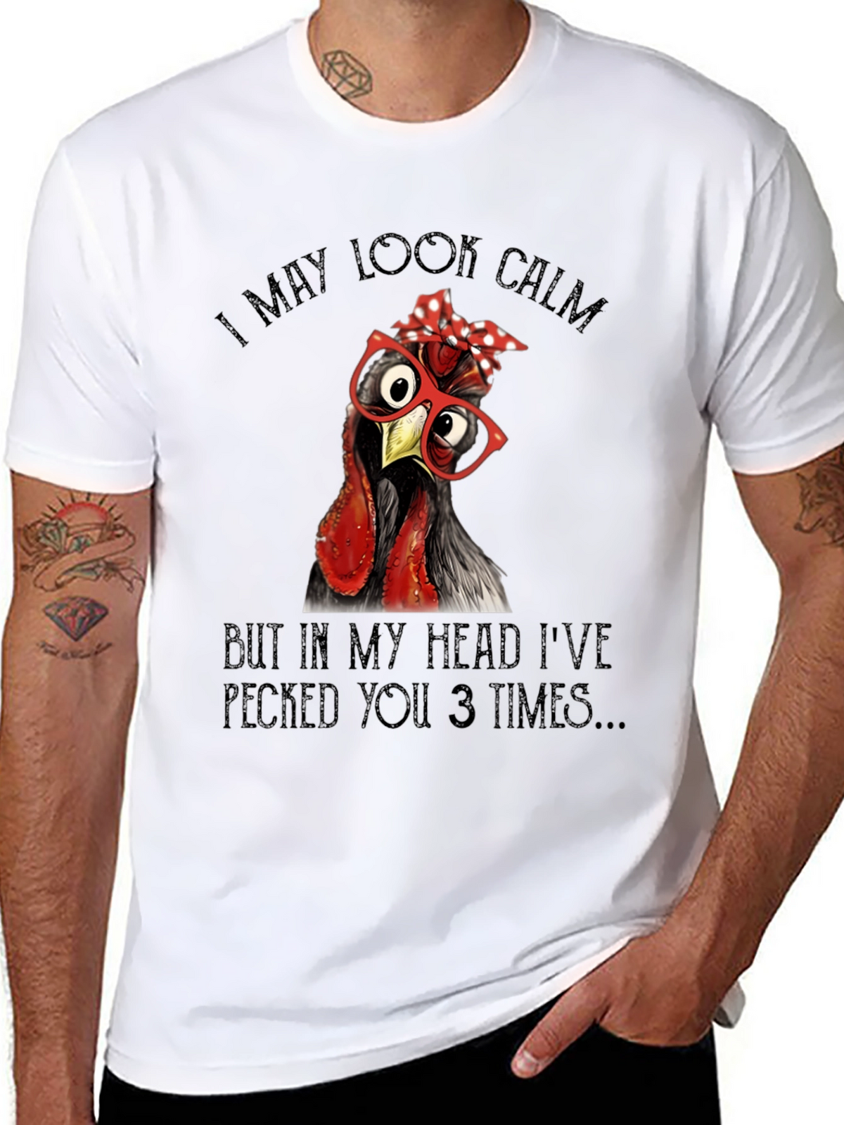Funny Chicken T-Shirt - I May Look Calm