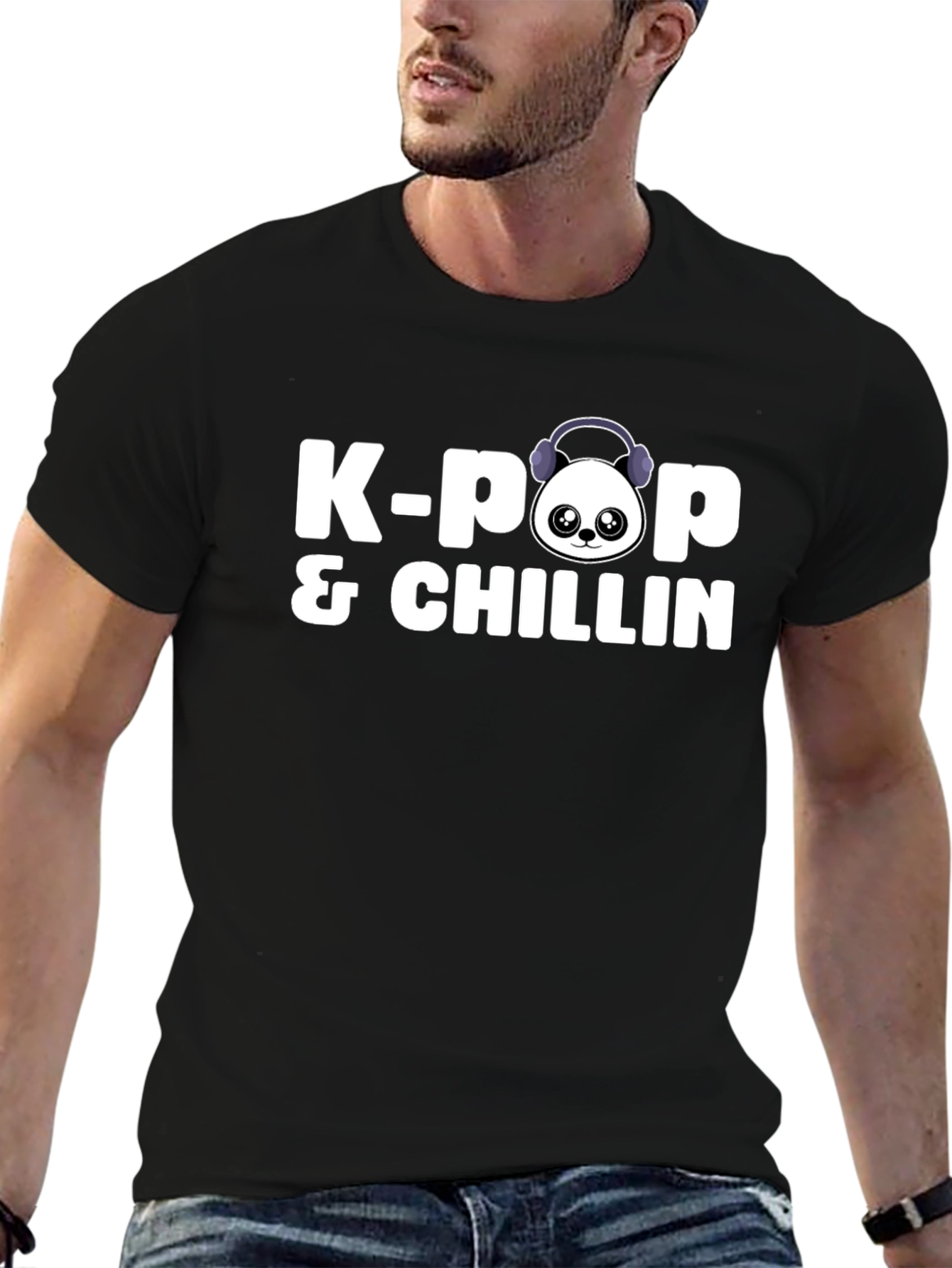K-Pop & Chillin Black Graphic Tee