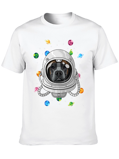 Dog Astronaut Graphic Tee - Outer Space Pup T-Shirt