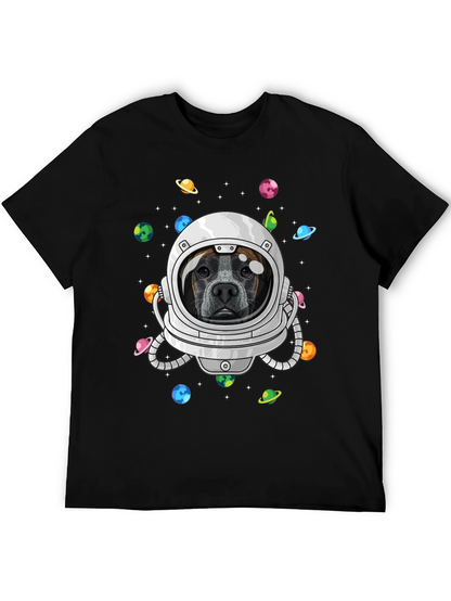 Dog Astronaut Graphic Tee - Outer Space Pup T-Shirt