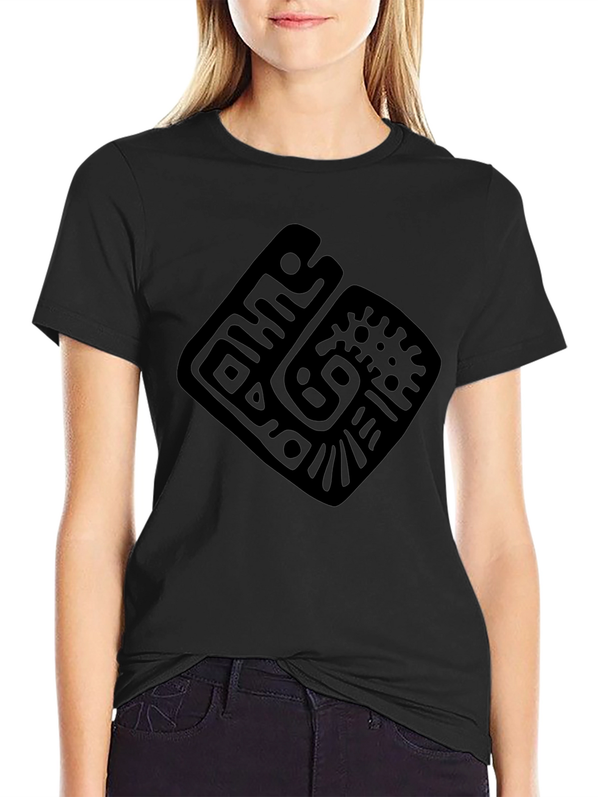 Geometric Pattern Black T-Shirt