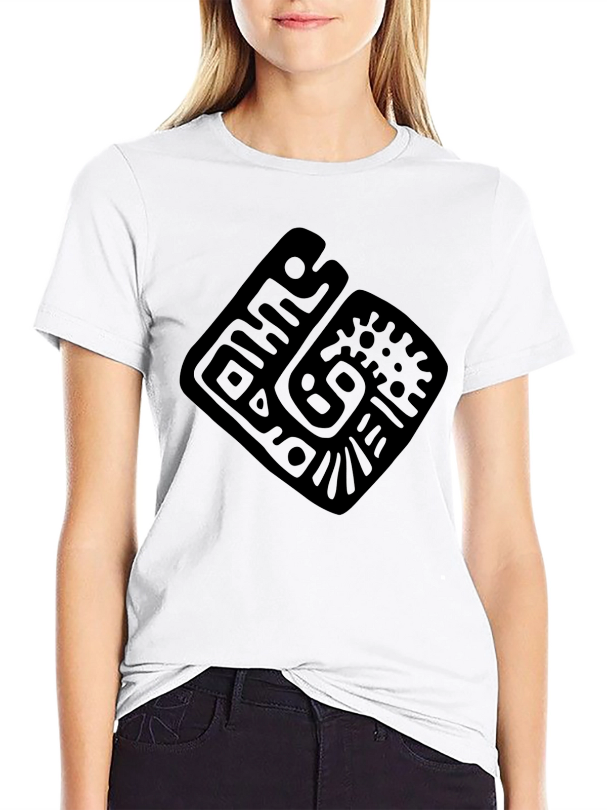 Geometric Pattern Black T-Shirt