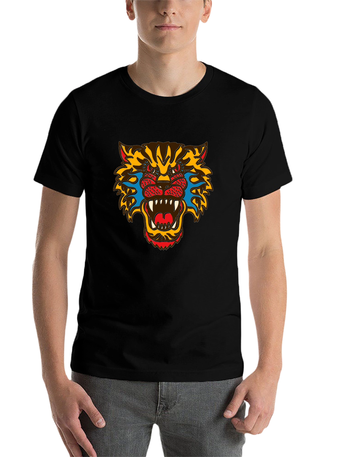 Bold Graphic Tee - Fierce Tiger Print