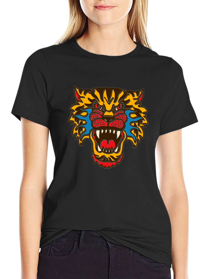 Bold Graphic Tee - Fierce Tiger Print
