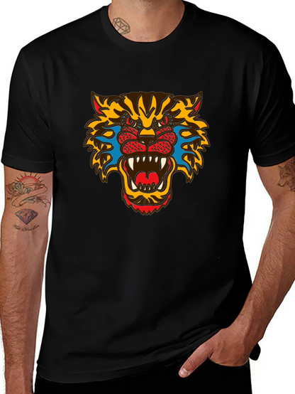 Bold Graphic Tee - Fierce Tiger Print