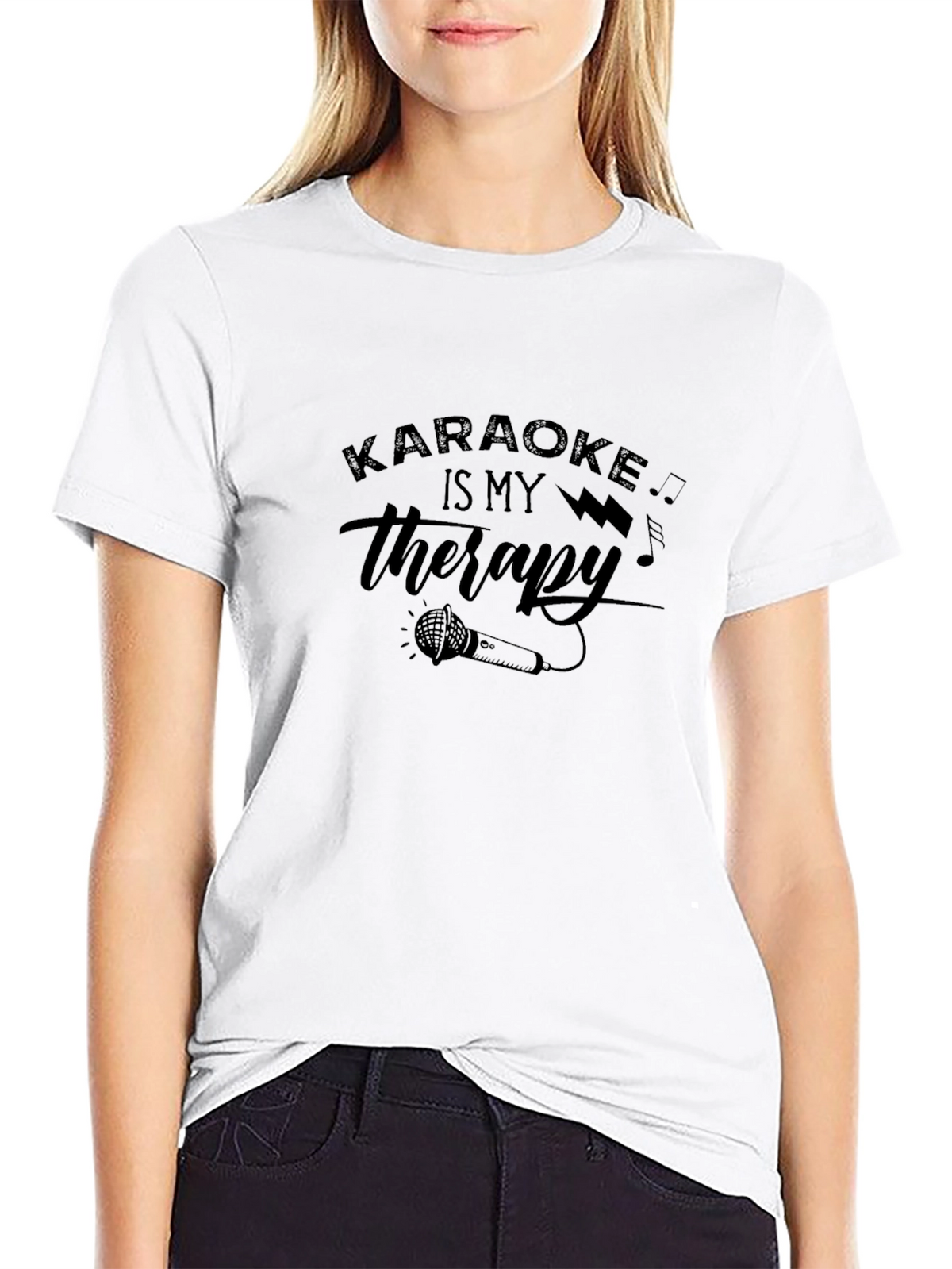 Karaoke Is My Therapy Mens Black T-Shirt