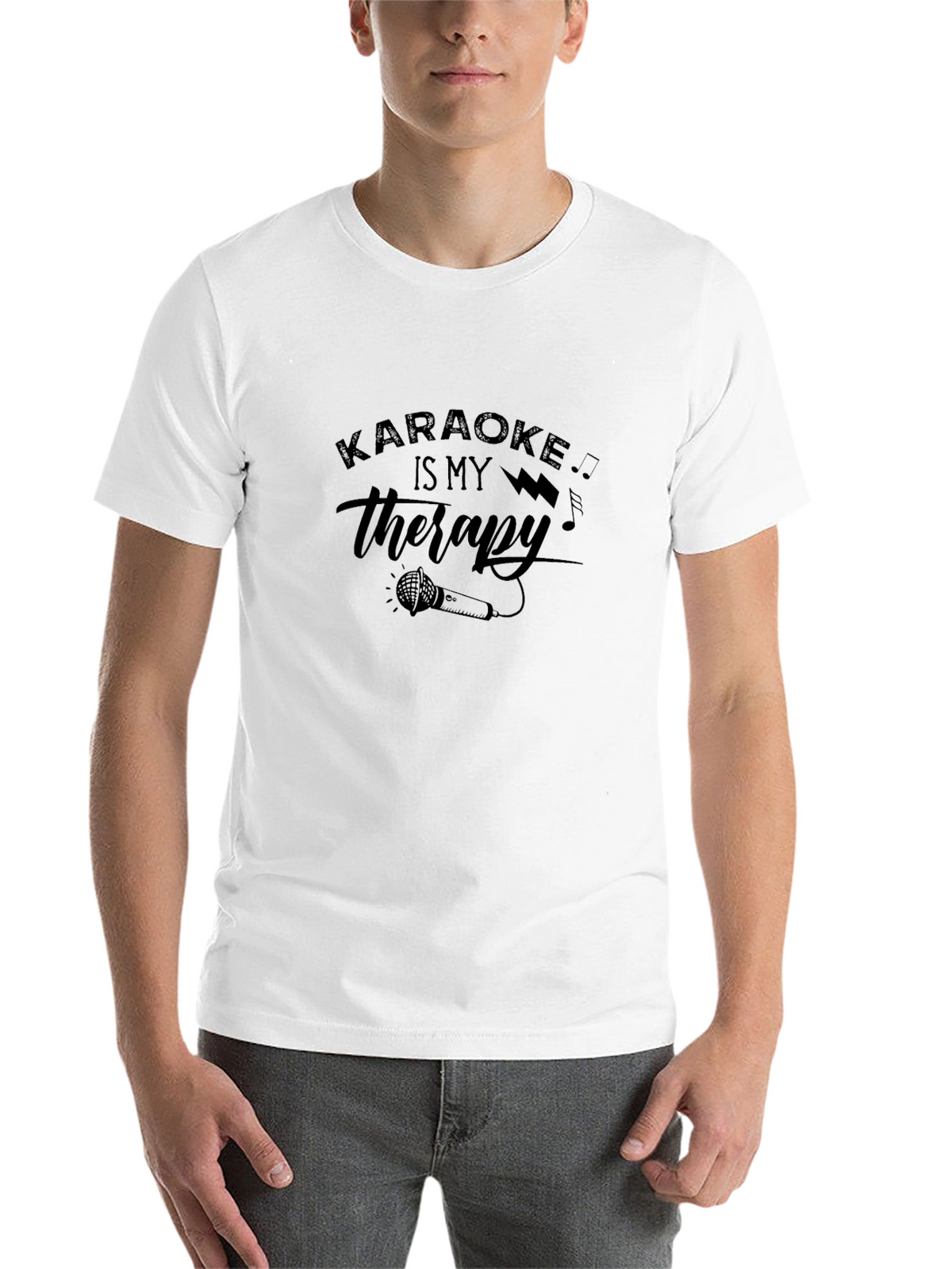 Karaoke Is My Therapy Mens Black T-Shirt