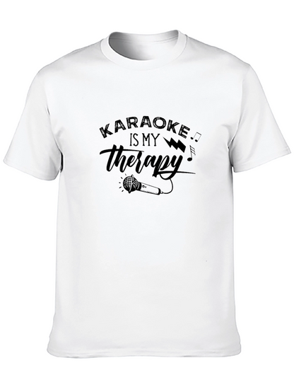 Karaoke Is My Therapy Mens Black T-Shirt