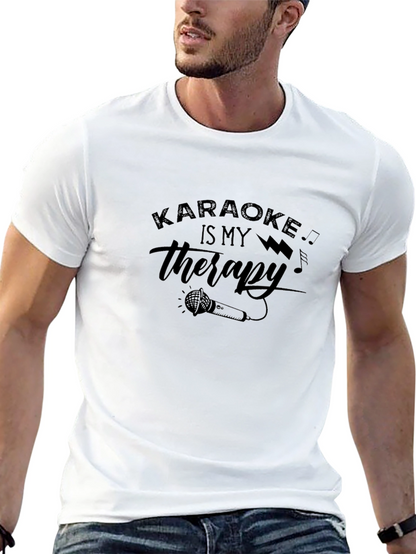 Karaoke Is My Therapy Mens Black T-Shirt