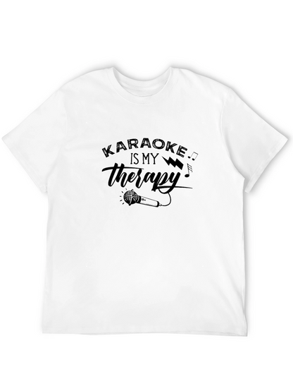 Karaoke Is My Therapy Mens Black T-Shirt