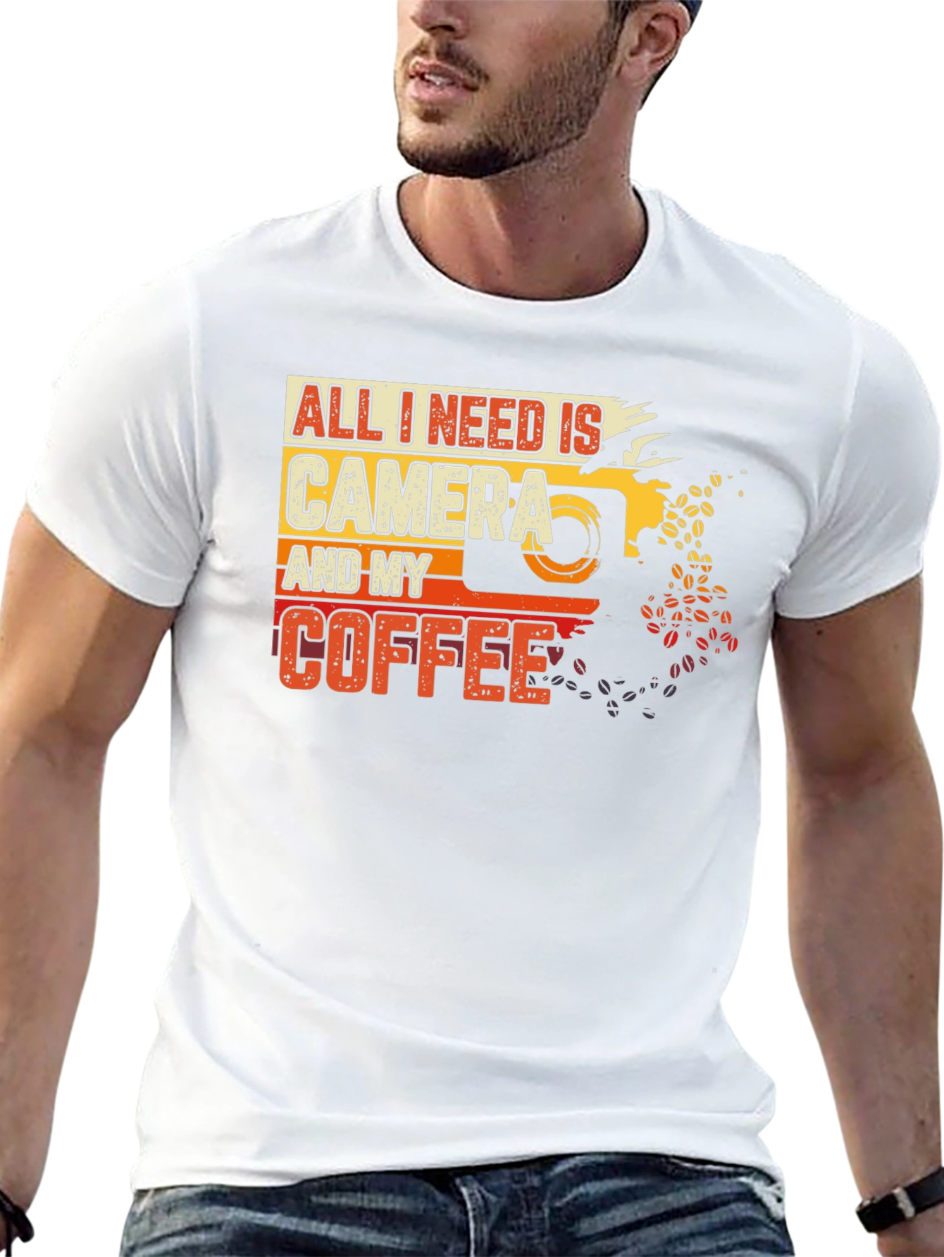 Camera and Coffee Graphic Tee - Photographer Gift