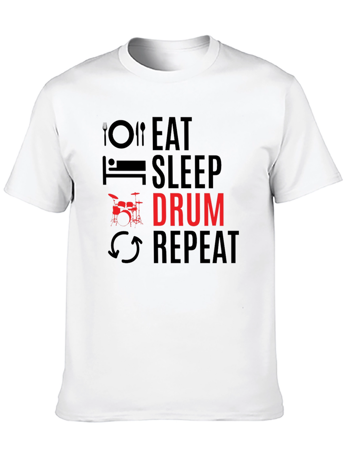 Eat Sleep Drum Repeat Black T-Shirt