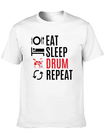 Eat Sleep Drum Repeat Black T-Shirt