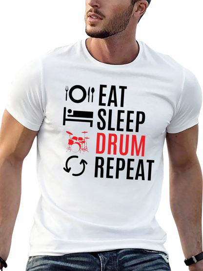 Eat Sleep Drum Repeat Black T-Shirt