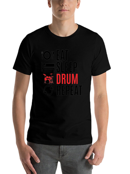 Eat Sleep Drum Repeat Black T-Shirt