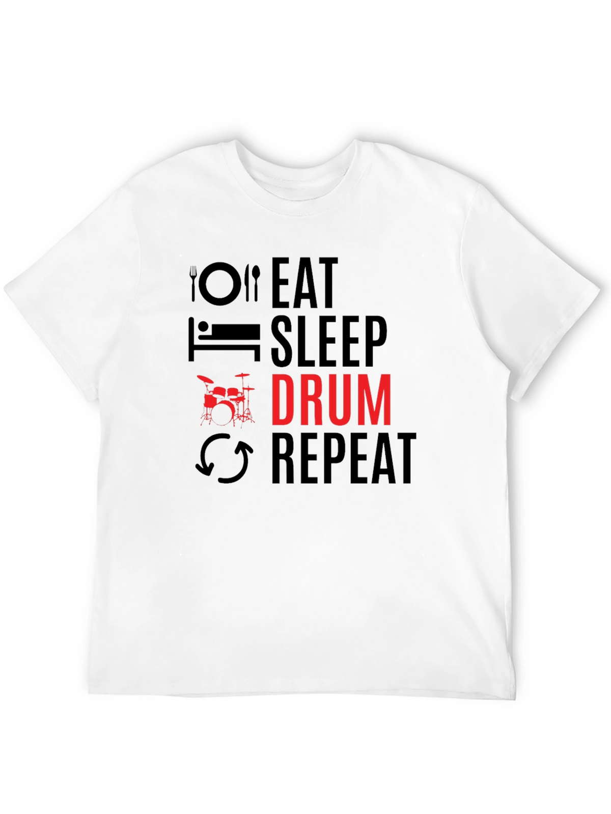 Eat Sleep Drum Repeat Black T-Shirt