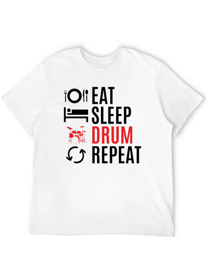 Eat Sleep Drum Repeat Black T-Shirt